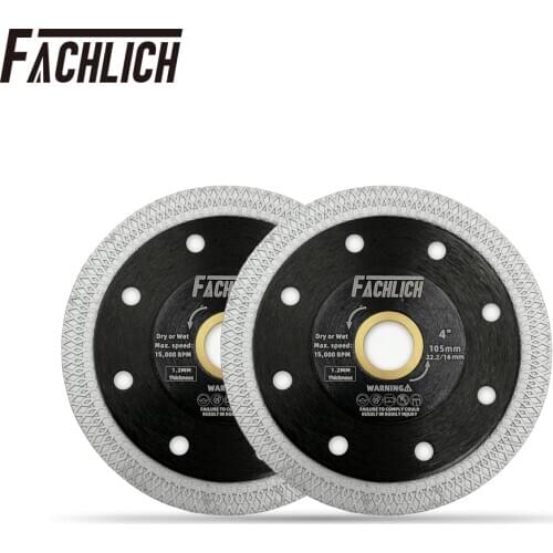 2pcs Diameter 105mm/4" Super thin mesh turbo Diamond Saw Blade X Mesh Turbo Cutting Disc for Marble Tile Ceramic Granite