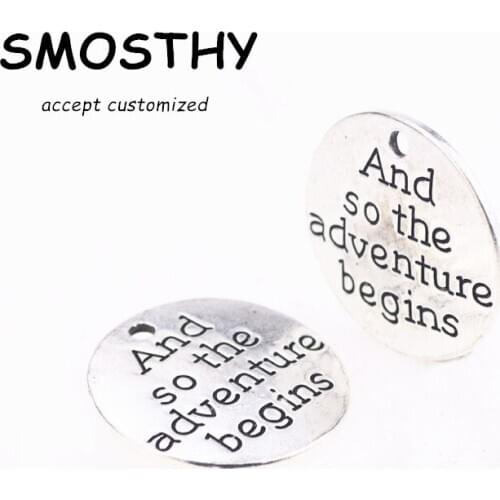 20pcs high alloy 25mm And so the adventure begins charm DIY ships anchor capital jewelry handmaking accessory SMC387