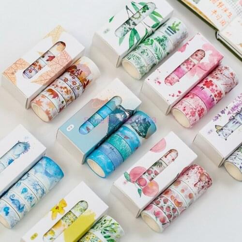 200packs,5pcs/pack Beautiful Flower washi tape DIY decoration scrapbooking planner masking tape adhesive tape label sticker