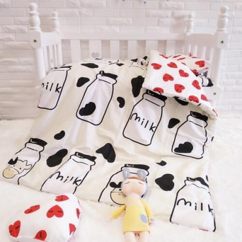 Promotion! 3PCS Baby Bed Nursery NEW Naturally colored cotton baby bedding set ,Duvet Cover/Sheet/Pillow Cover