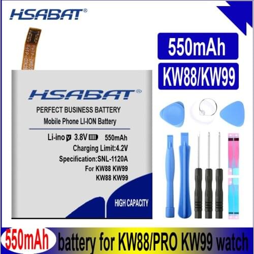 HSABAT KW88 550mAh Battery for kingwear Smart Watch KW99 KW88 KW88 Pro Batteries