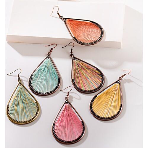 2020 Boho Bohemian Big Water Drop String Hanging Earrings Ethnic Earrings Womens Female Engagement Party Jewelry Accessories