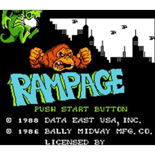 Rampage 60 Pins English Version Game Cartridge for 8 Bit 60pin Game Console