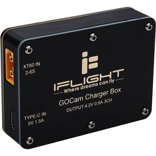 IFlight GOCam PM GR FPV Action Camera Charger Box Hub XT60 2-6S 5V 1.5A TYPE-C Replacement