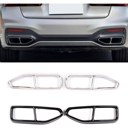 Stainless steel Car Exhaust Pipe Cover Trim For BMW 7 Series G11 G12 730 740 750li 2019-2020 M Sport VERSION Model