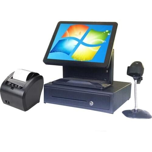 Lottery POS ALL IN ONE Cash Drawer Box POS system 15 inch touch screen high quality POS machine