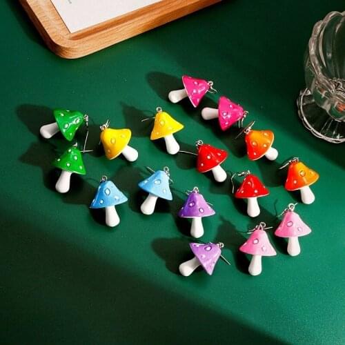 1Pair Cute Simulation Mushroom Drop Earrings For Women Girls Minimalist Dangle Earring Girls Sweet Fresh Earrings Jewelry Gifts