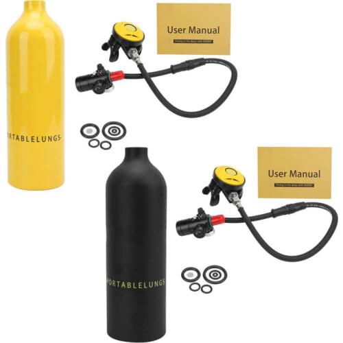 DIDEEP 1L Mini Diving Set with X4000 Pro Breather + Relief Valve + Tank Diving Oxygen Cylinder Set