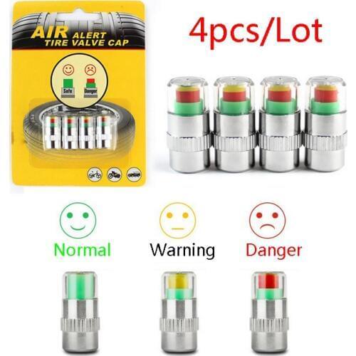 2.0 Bar 30 PSI Auto Car Tire Pressure Monitor Valve Stem Cap Sensor Indicator Alert Diagnostic Tools Kits 4PCS