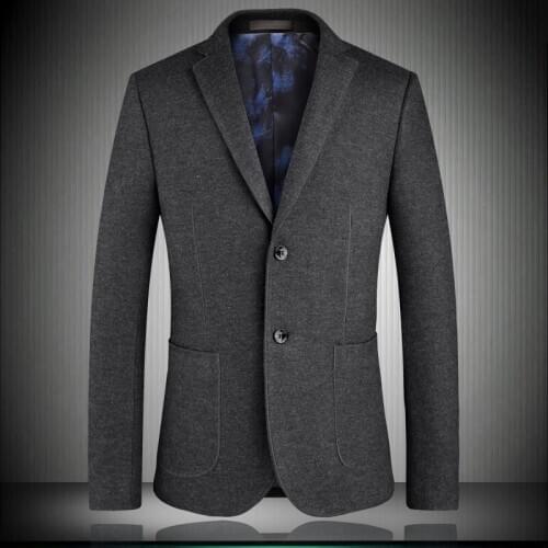 Men High blazers quality 2020 spring new solid EU style single breasted man suit jacket Dark green blue black gray S-4XL 1751