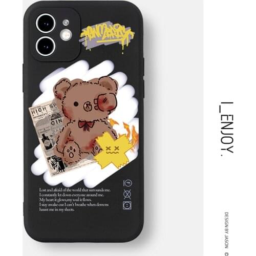 Official Original Soft Silicone Case for Apple iPhone 11 12 Pro MAX SE 2020 XR XS X 6 6s 7 8 Plus Shockproof Cute Phone Cover