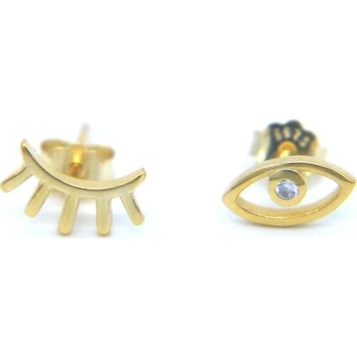 2018 New minimalist delicate jewelry gold silver color 925 earrings earrings simple eye senior woman girl ear earring jewelry