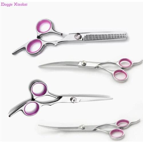 Up and Down Curved Scissors Sharp Haircut Pet Tool Set Pet Grooming Scissors Stainless Steel Cats and Dogs Hair Seam Scissors