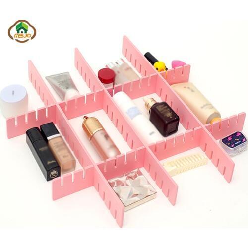 Msjo Organizer For Drawer DIY Socks Underwear For Drawer Adjustable Divider Storage Partition Board Makeup Organiser Storage
