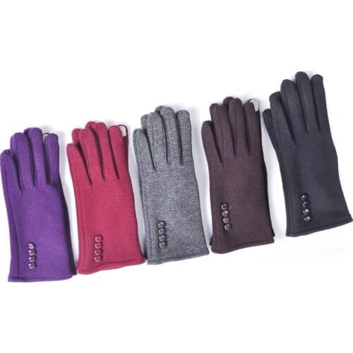 Gloves Women Winter Padded Warm Touch Screen Tide Outdoor Running And Driving Windproof Anti-skid Cotton