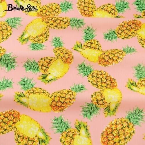 Booksew Cotton Poplin Fabric Dress Dolls Patchwork Pineapple Meter Bedding Home Decoration Crafts Quilting Clothing Art Work