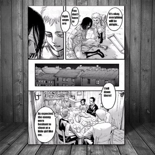 Eren Yeager Freedom Manga Poster Wall Art Anime Attack on Titan Print Poster Canvas Gallery Wraps Ready to Hang Decoration