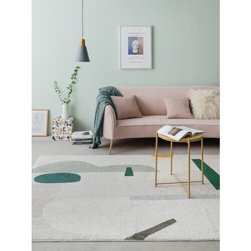 Simple Geometric Living Room Carpet Soft Plush Carpet Kid Room Bedroom Area Rugs Coffee Table Bedside Mat Nordic Shaggy Carpet