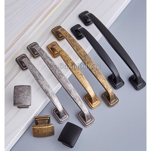 Retro Vintage 2PCS European Antique Cabinet Pulls Cupboard Wardrobe Drawer Dresser TV Wine Kitchen Cabinet Door Handles & Knobs