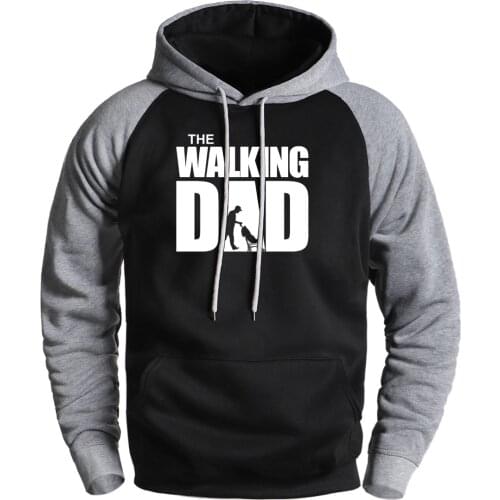 The Walking Dad Sweatshirts 2021 Hoodies Man Brand Winter Fleece Casual Raglan Hooded Tracksuit Fashion Hip Hop Loose Streetwear
