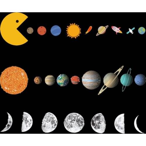 Thermal stickers parches termoadhesivos iron on transfers for clothing planet astronaut space patches Clothes DIY heat transfer