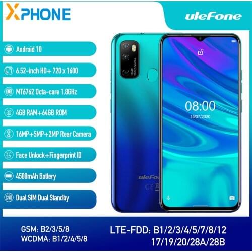 Ulefone Note 9P 4GB 64GB Face ID Fingerprint Identification 4500mAh 6.52 inch Android 10.0 Octa-core Network 4G