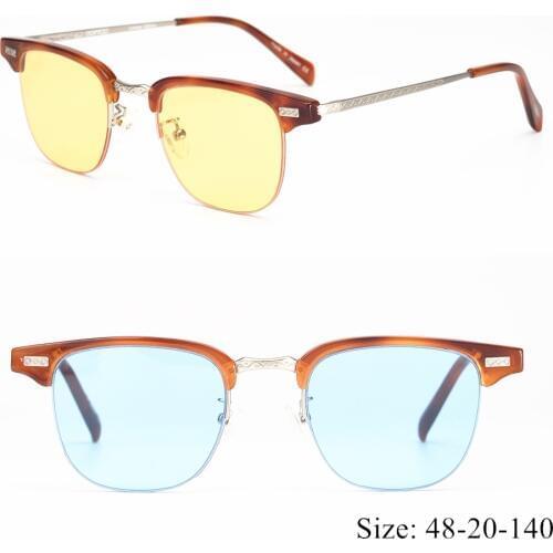 Vintage quality retro semi-rimless sunglasses OV1172T acetate+alloy frame Jelly style lens sunglasses fashion original box case