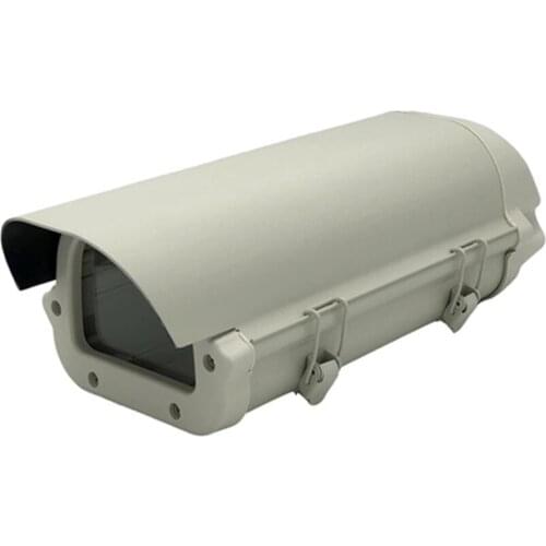 CCTV Camera Housing Box Waterproof IP66 Outdoor Aluminium Alloy Surveillance Camera Shield Case with Clean Windshield & Two Lock