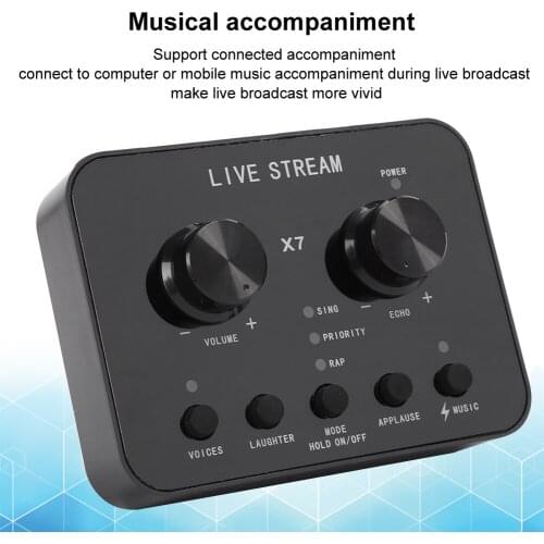 X7 Audio Sound Card Universal External Live Sound English Sound Changer For Mobile Phone Computer Microphone Live Broadcast
