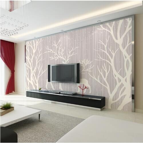 TV Background Wallpaper Photo Murals 3D Wallpapers murales de pared 3d paisajes Abstract Mural Tree Davids Deer Wapiti