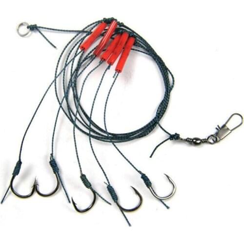 1pcs line string hook 5#-13#Fish Hooks Fishing Tackle 5 Swivel String Fish Hooks Set Outdoor Fishing Wire Rig