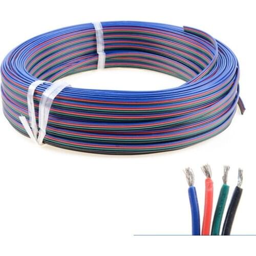 10m/33ft 4-pin LED Electric Line - Extension Cable Cord Wire for RGB LED Strip Lights 5050 3528, 22 AWG New