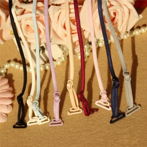 10pcs=5pair Invisible bra for women, bra strap, non-slip, seamless underwear, single collar, back, detachable strap, rope