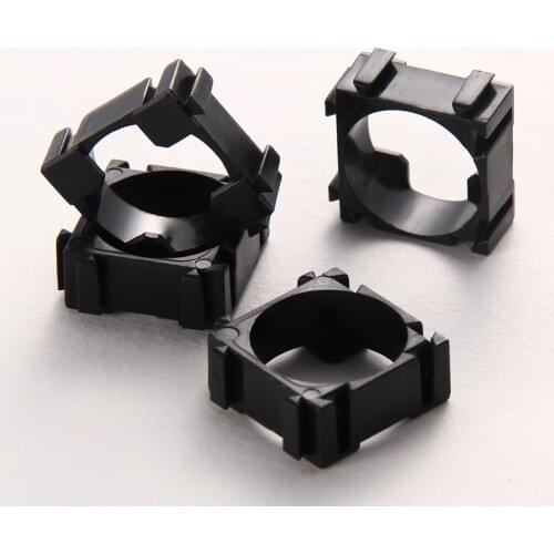 100pcs 18650 battery holder Safety Anti Vibration 18650 holder 22x22mm pc+pp+gp Lithium Batteries Support Stand Bracket