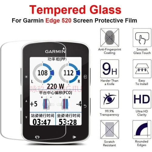 2Pcs For Garmin Edge520 Tempered Glass 9H 2.5D Premium Screen Protector Film For Garmin Edge 520 SmartWatch GPS Bike Computer