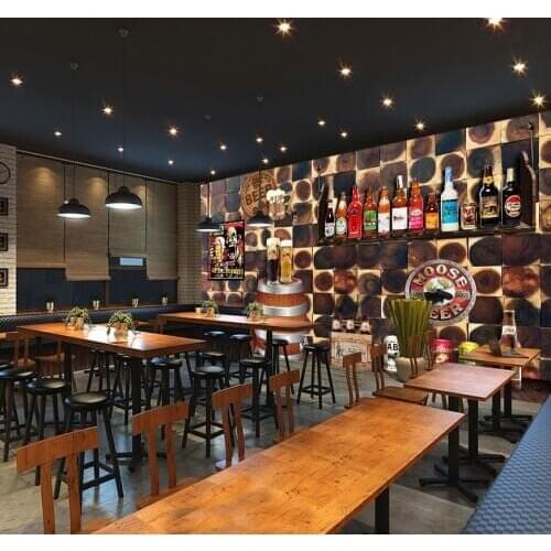 3d European retro wine cabinet wine bar counter background wallpaper front large restaurant 8D mural wall covering decor