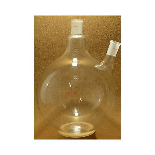 5000ml,24/40,2 Neck,Round Bottom Glass Flask,5L,Twins Neck,Lab Chemistry Bottle