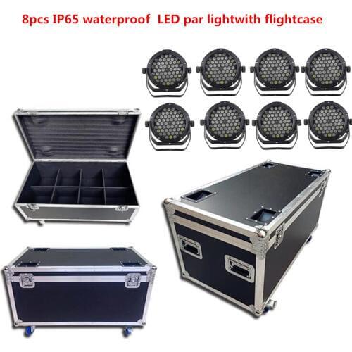 8X IP65 waterproof 54x6W led Par Light with flightcase RGBW RGB 3in1 Windmill warm white dj disco par Outdoor professional stage