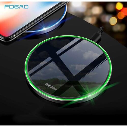 Qi Wireless Charger For iPhone 12 Mini 11 Pro Max 8 Plus X XS XR 30W Fast Charging Pad For Samsung S21 S20 S10 Galaxy Note 20 10