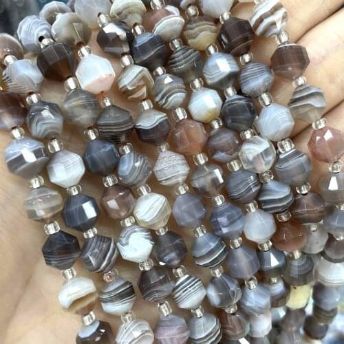 8mm Faceted Natural Persian Agates Gem Stone Round Loose Spacer Beads For Jewelry Making Handmade DIY Bracelet Accessories