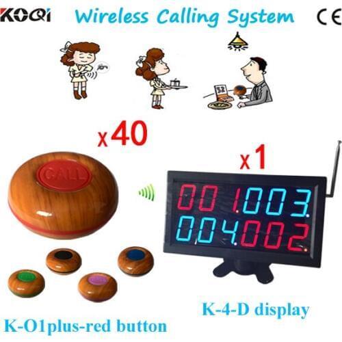 Hot Sell Popular Restaurant Wireless Pager Equipment K-4-D+K-O1plus-red Wireless Calling System