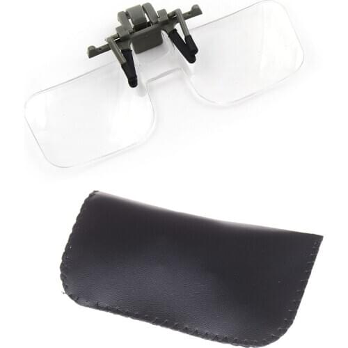 HD Lens Precise Eyeglasses Jewellery Magnifier Folding Handfree Clip On Clear Magnifying Glasses Appraisal Watch Repair Tool