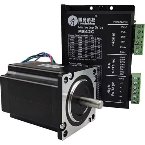 Leadshine 2 phase nema23 57 series 57HS21A stepper motor kit + M542C controller input voltage VDC20-50V