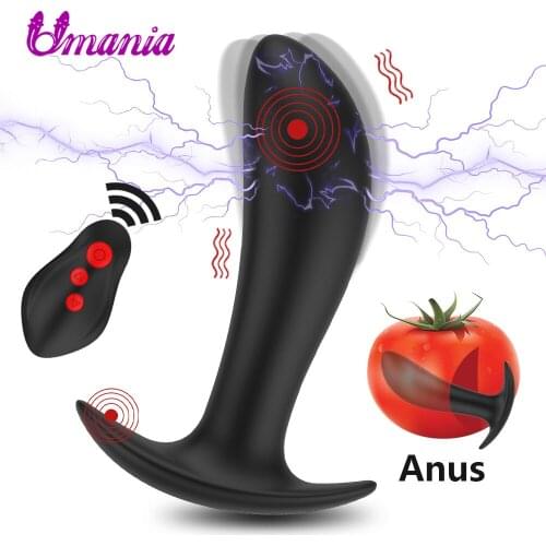 8 Mode Electric Shock Pulse Prostate Massager Anal Plug Vibrator Sex Toys For Men Women Remote Vibrating Butt Plug Male Sexshop