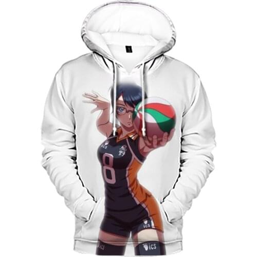 Fashion leisure spring autumn men/women Hoodies Boys/Girls 3D volleyball junior sportswear personality oversize mens Pullovers