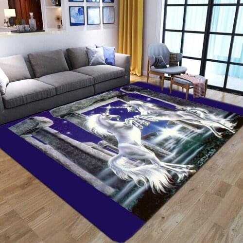 Cartoon Anime Unicorn 3D Print Carpets for Living Room Bedroom Decorate Large Area Rugs Kid play Floor Mat Child Game Big Carpet