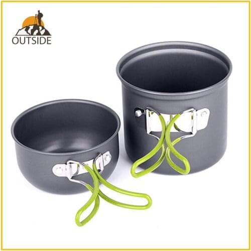 Ultralight Camping Cookware Utensils outdoor tableware set Hiking Picnic Backpacking Camping Tableware Pot Pan 1-2persons