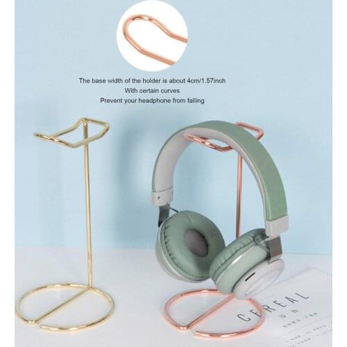 Desktop Vertical Headphone Stand Metal Plating Earphone Display Holder Hook Desktop Mount Headset Exhibition Bracket Organizer