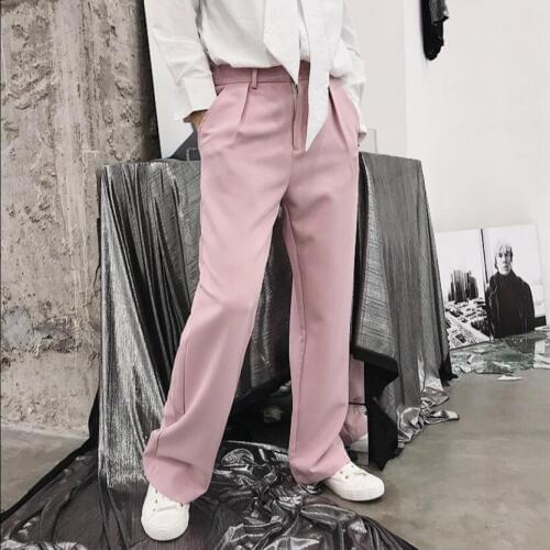 New Men Trousers Temperament Simple Solid Color Loose Wild Straight Pants Men Korean Version Of The Casual Long Pants Autumn
