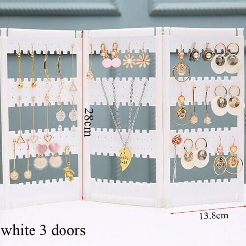 Plastics Necklace Earring Storage Doors Design Nice Jewelry Hanging Holder Rack Acrylics Jewelry Display Stand Necklace Earrings